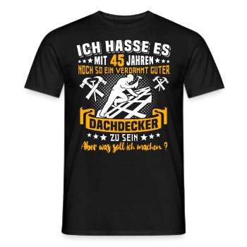 Dachdecker 45. Geburtstag 45 Jahre Dachdecken - Männer T-Shirt - Schwarz - Vorne - AI Model Male 178 light (178cm)