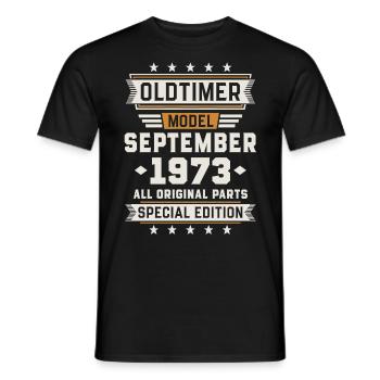 Oldtimer September 1973 Geburtstag Geschenk - Männer T-Shirt - Schwarz - Vorne - AI Model Male 178 light (178cm)
