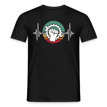 Machiniste ECG Opérateur de machine HeartLine - T-shirt homme - noir - Devant - AI Model Male 178 light (178cm)