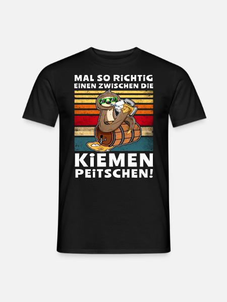 Bier Kiemen Peitschen Faultier Trinksprüche - Männer T-Shirt - Schwarz