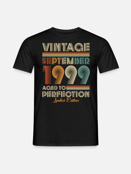 Vintage Aged To Perfection September 1999 - Männer T-Shirt - Schwarz