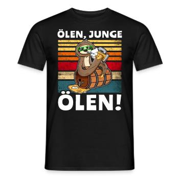 Faultier Bier Löten Saufsprüche - Männer T-Shirt - Schwarz - Vorne - AI Model Male 178 light (178cm)