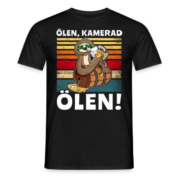 Faultier Bier Löten Saufsprüche - Männer T-Shirt - Schwarz - Vorne - AI Model Male 178 light (178cm)