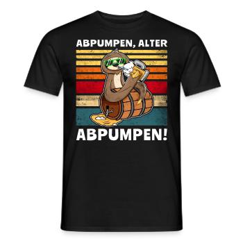 Faultier Bier Löten Saufsprüche - Männer T-Shirt - Schwarz - Vorne - AI Model Male 178 light (178cm)