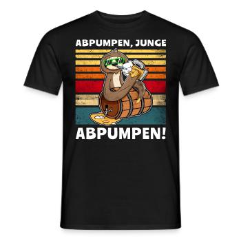 Faultier Bier Löten Saufsprüche - Männer T-Shirt - Schwarz - Vorne - AI Model Male 178 light (178cm)