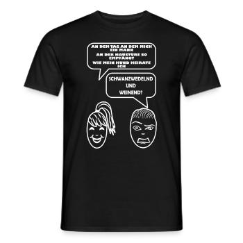 Wenn der Hund die größte Konkurrenz des Mannes ist - Männer T-Shirt - Schwarz - Vorne - AI Model Male 178 light (178cm)