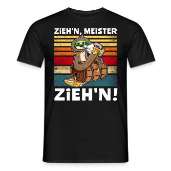 Biertrinker Faultier Bier Löten Digger Trinken - Männer T-Shirt - Schwarz - Vorne - AI Model Male 178 light (178cm)