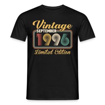 Vintage September 1996 Limited Edition Birthday - Männer T-Shirt - Schwarz - Vorne - AI Model Male 178 light (178cm)