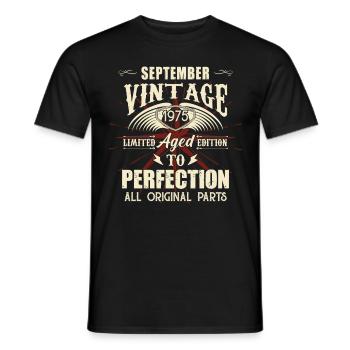 Retro Legends Birthday Gift September 1975 - Men's T-Shirt - black - Front - AI Model Male 178 light (178cm)