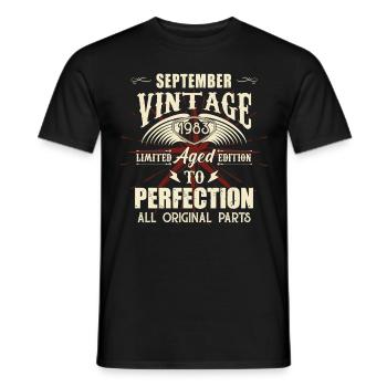 Retro Legends Birthday Gift September 1983 - Men's T-Shirt - black - Front - AI Model Male 178 light (178cm)