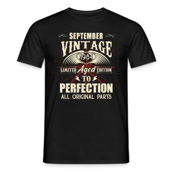 Retro Legends Birthday Gift September 1984 - Men's T-Shirt - black - Front - AI Model Male 178 light (178cm)