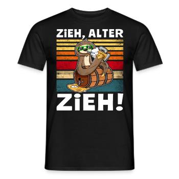 Löten Digga Faultier Bier Saufen - Männer T-Shirt - Schwarz - Vorne - AI Model Male 178 light (178cm)