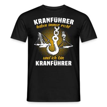 Kranführer Sprüche Kran Kranfahrer - Männer T-Shirt - Schwarz - Vorne - AI Model Male 178 light (178cm)