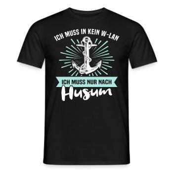 Husum Souvenir Husumer Nordsee - Männer T-Shirt - Schwarz - Vorne - AI Model Male 178 light (178cm)