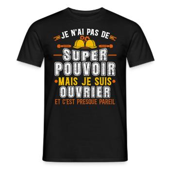 Chantier cadeau ouvriers humour métier du bâtiment - T-shirt homme - noir - Devant - AI Model Male 178 light (178cm)