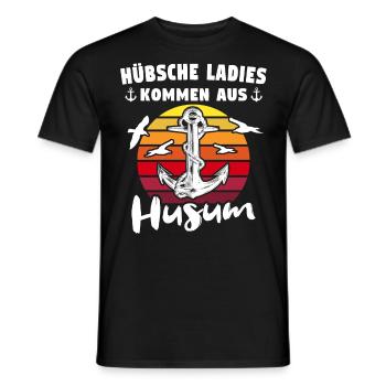 Husum Souvenir Husumer - Männer T-Shirt - Schwarz - Vorne - AI Model Male 178 light (178cm)