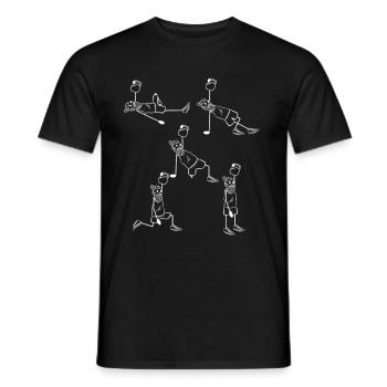Gym Kettlebell workout turkish get up - Men's T-Shirt - black - Front - AI Model Male 178 light (178cm)