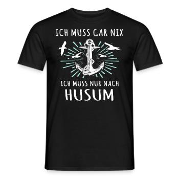 Husum Nordsee Husumer Urlaub - Männer T-Shirt - Schwarz - Vorne - AI Model Male 178 light (178cm)