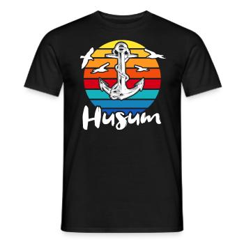Husum Vacances Husum Mer du Nord - T-shirt homme - noir - Devant - AI Model Male 178 light (178cm)