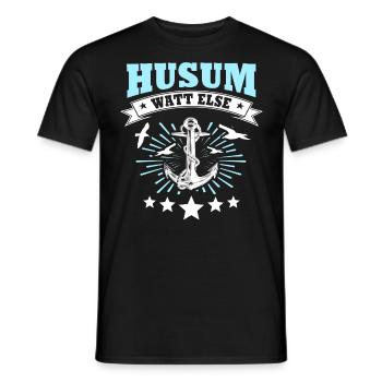 Husum Vacances Husum Mer du Nord - T-shirt homme - noir - Devant - AI Model Male 178 light (178cm)