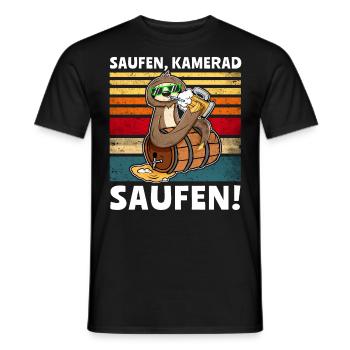 Bier Saufen Faultier Saufsprüche - Männer T-Shirt - Schwarz - Vorne - AI Model Male 178 light (178cm)