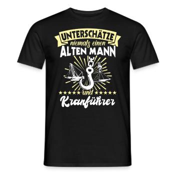 Kranführer Kran Sprüche Kranfahrer - Männer T-Shirt - Schwarz - Vorne - AI Model Male 178 light (178cm)