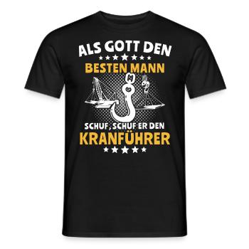 Kranführer Kranfahren Kranfahrer Kran - Männer T-Shirt - Schwarz - Vorne - AI Model Male 178 light (178cm)