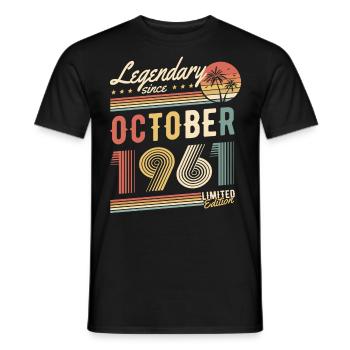 Legendary Since October 1961 Limited Edition - Männer T-Shirt - Schwarz - Vorne - AI Model Male 178 light (178cm)