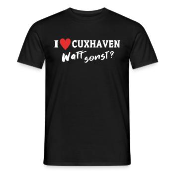 I Love Cuxhaven Liebe Cuxhavener - Men's T-Shirt - black - Front - AI Model Male 178 light (178cm)