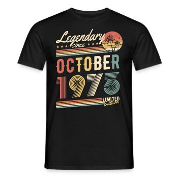 Legendary Since October 1973 Limited Edition - Männer T-Shirt - Schwarz - Vorne - AI Model Male 178 light (178cm)