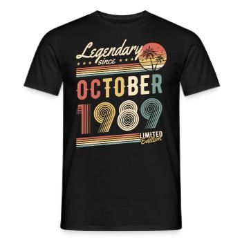 Legendary Since October 1989 Limited Edition - Männer T-Shirt - Schwarz - Vorne - AI Model Male 178 light (178cm)