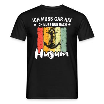 Husum Nordsee Husumer - Männer T-Shirt - Schwarz - Vorne - AI Model Male 178 light (178cm)