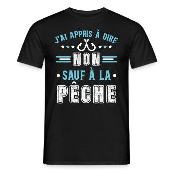 Pêcheur idée cadeau Pêche Citations Humour passion - T-shirt homme - noir - Devant - AI Model Male 178 light (178cm)