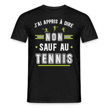 Tennisman idée cadeau passion Tennis citations - T-shirt homme - noir - Devant - AI Model Male 178 light (178cm)