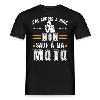 Motard idée cadeau Passion moto humour citations - T-shirt homme - noir - Devant - AI Model Male 178 light (178cm)