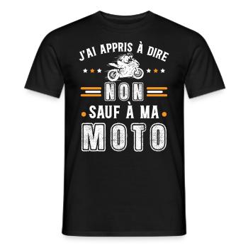 Motard idée cadeau Passion moto humour citations - T-shirt homme - noir - Devant - AI Model Male 178 light (178cm)
