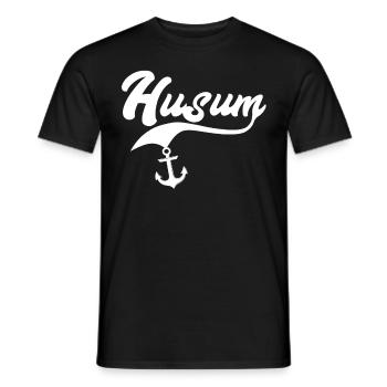 Husum Vacances Husum Mer du Nord - T-shirt homme - noir - Devant - AI Model Male 178 light (178cm)