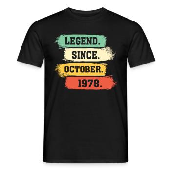 Légende depuis octobre 1978 - T-shirt homme - noir - Devant - AI Model Male 178 light (178cm)