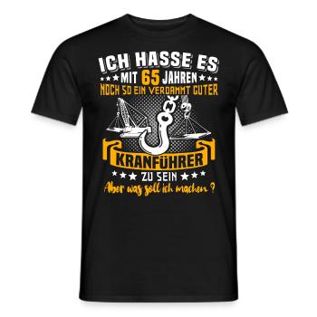 Kranführer 65. Geburtstag 65 Jahre Kran - Männer T-Shirt - Schwarz - Vorne - AI Model Male 178 light (178cm)