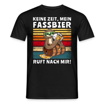 Bier Fassbier Faultier Saufsprüche - Männer T-Shirt - Schwarz - Vorne - AI Model Male 178 light (178cm)