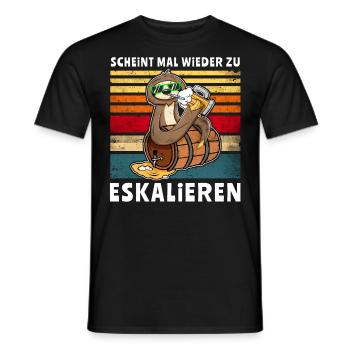 Bier Saufen Faultier Eskalieren - Männer T-Shirt - Schwarz - Vorne - AI Model Male 178 light (178cm)