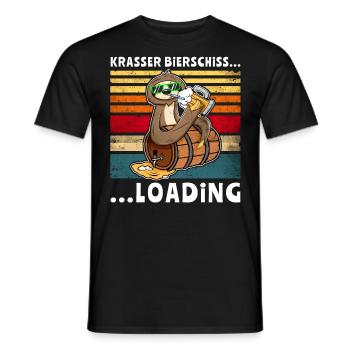 Bier Bierschiss Faultier Saufsprüche - Männer T-Shirt - Schwarz - Vorne - AI Model Male 178 light (178cm)