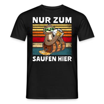 Bier Saufen Faultier Saufsprüche - Männer T-Shirt - Schwarz - Vorne - AI Model Male 178 light (178cm)
