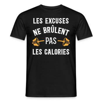 Musculation Sport. Citation Sportif Drôle Workout - T-shirt homme - noir - Devant - AI Model Male 178 light (178cm)