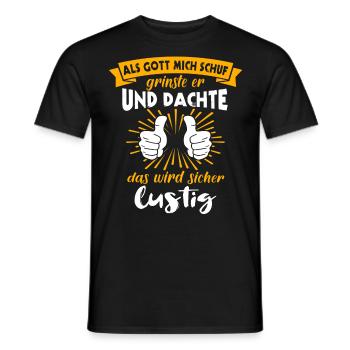 Gott Schuf Grinste Lustig - Männer T-Shirt - Schwarz - Vorne - AI Model Male 178 light (178cm)