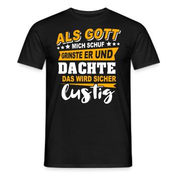 Gott Schuf Grinste Lustig - Männer T-Shirt - Schwarz - Vorne - AI Model Male 178 light (178cm)
