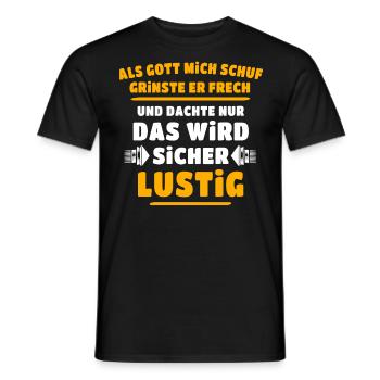 Lustig Sprüche Gott Grinste - Männer T-Shirt - Schwarz - Vorne - AI Model Male 178 light (178cm)