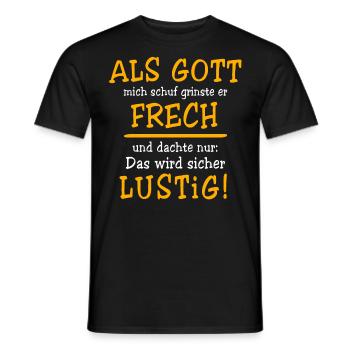 Lustig Sprüche Gott Grinste - Männer T-Shirt - Schwarz - Vorne - AI Model Male 178 light (178cm)