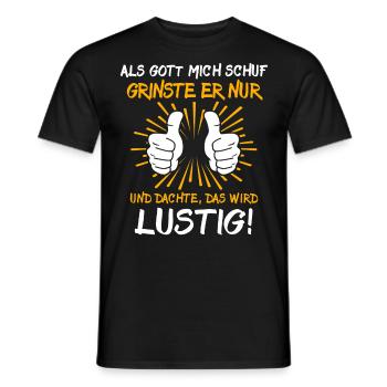 Ironische Sprüche Humor Gott Grinste - Männer T-Shirt - Schwarz - Vorne - AI Model Male 178 light (178cm)
