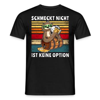 Bier Trinken Faultier Trinksprüche - Männer T-Shirt - Schwarz - Vorne - AI Model Male 178 light (178cm)